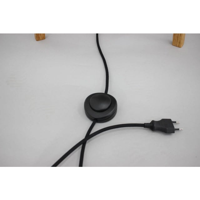 Wood Upcycled Glass and Oak Lamp, 1970s For Sale - Image 7 of 12