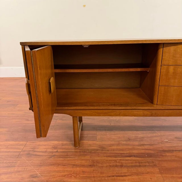 Stonehill Furniture Sled Leg Long Teak Sideboard For Sale - Image 9 of 11