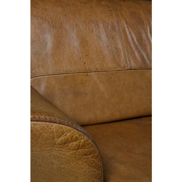Mid-Century Modern Industrial Brown Leather 3-Seater Sofa, 1960s For Sale - Image 10 of 18