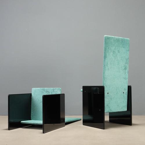 Turquoise Kazuki Chairs attributed to Kazuhide Takahama for Simon, Set of 6 For Sale - Image 8 of 9
