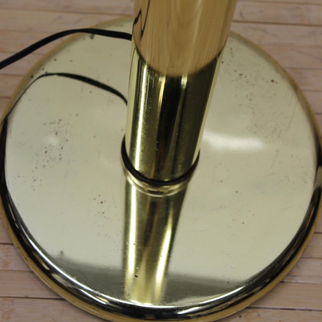 Vintage 5 Light Glass Calla Lilly and Brass Floor Lamp Attributed to Murano For Sale In Fayetteville, AR - Image 6 of 8