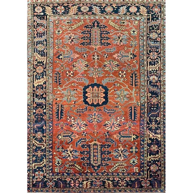 1910s Antique Persian Heriz Area Rug 8’1″ X 11’3″ For Sale - Image 13 of 13