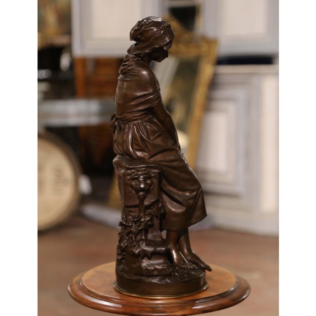 19th Century French Bronze Figure La Cruche Cassée by Mathurin Moreau For Sale - Image 9 of 13