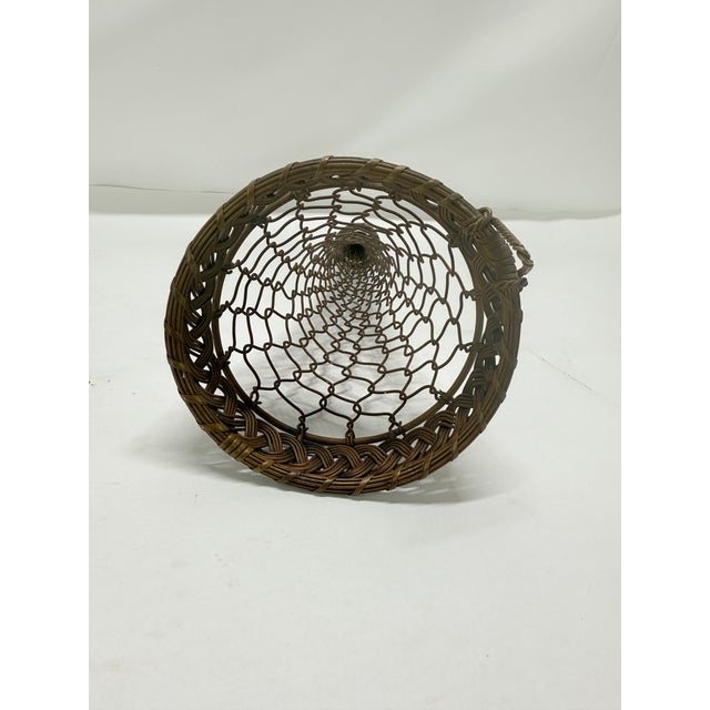 Metal Unusual French Victorian Bronze Wire Wall Cone or Wall Bouquet Holder For Sale - Image 7 of 8