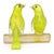 Beautiful vintage Murano hand blown bright yellow, controlled bubbles and gold flecks Italian art glass love birds...