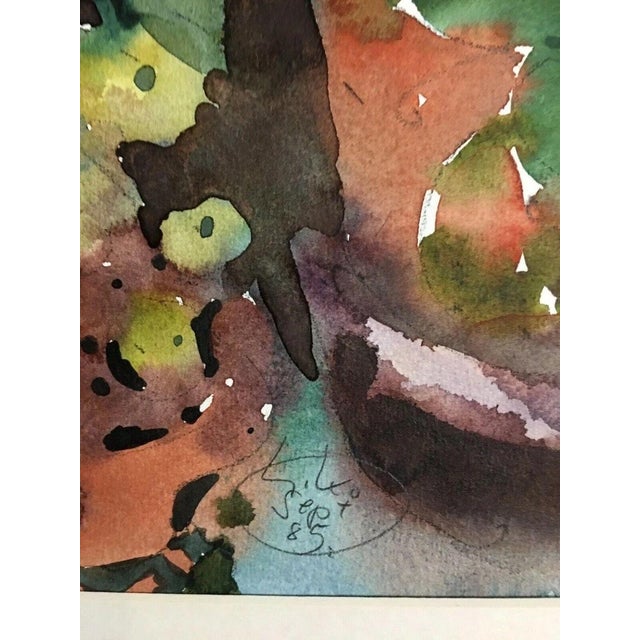 Modern Hans Köhler, Balcony Plants, 1985, Watercolor For Sale - Image 3 of 13