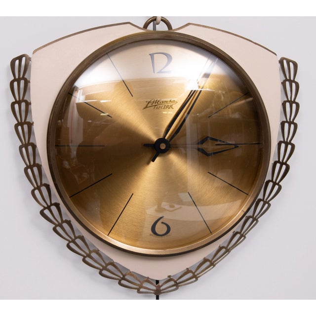 1950s German Atlanta Electric Wall Clock, 1950s For Sale - Image 5 of 8