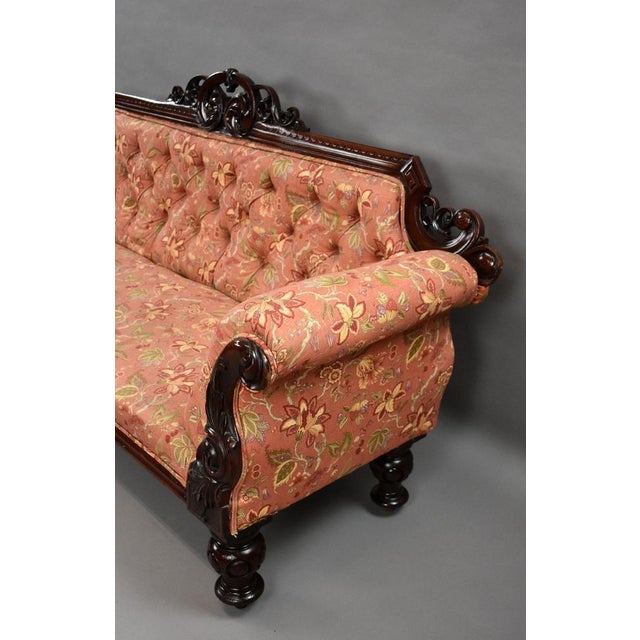 Victorian Mahogany Settee, 1860 For Sale - Image 3 of 6