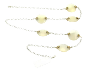 Gurhan Nokta Discus Diamonds & White Quartz Sterling & 24k Gold Necklace