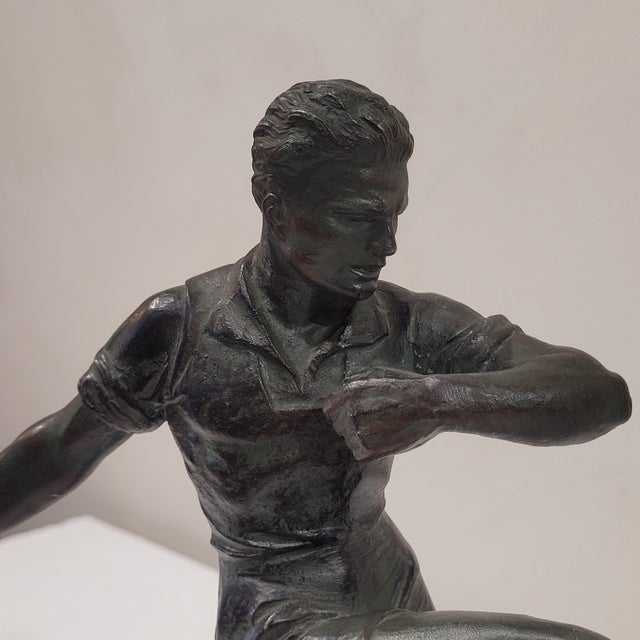 Art Deco Sculpture World Cup Footballer in Bronze, France, 1940s For Sale - Image 10 of 13