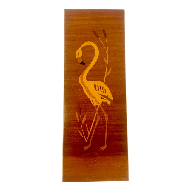 Mid-Century German Wooden Flamingo Wall Relief, 1960s For Sale