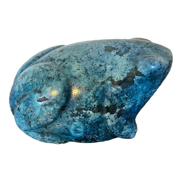 Carved Turquoise Frog Fetish For Sale
