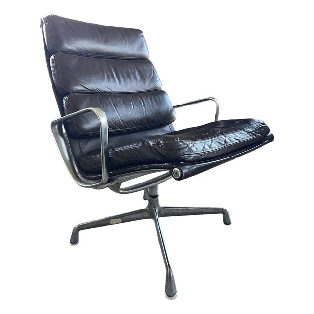 1970s Attributed to Eames Brown Leather Chair For Sale