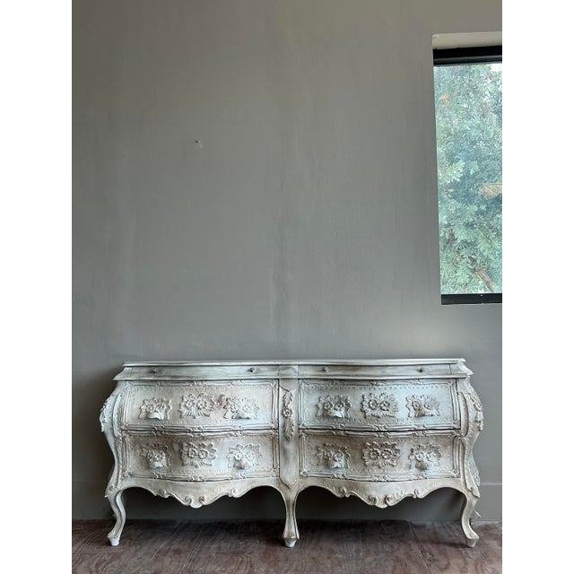 Vintage Regency Washed Bombe Double Dresser For Sale - Image 4 of 8