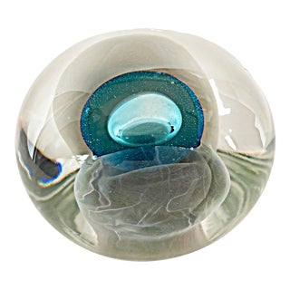 Vintage Biomorphic Blown Art Glass Table Top Sculpture For Sale