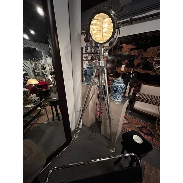 Metal Authentic Restoration Hardware Huge Royal Master Sealight Floor Lamp For Sale - Image 7 of 13
