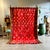 Tribal Vintage Moroccan Boujad Rug – Handmade Berber Wool Rug – Red Tribal Geometric Carpet – One of a Kind Piece For Sale - Image 3 of 10