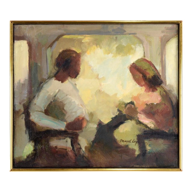 "Porch People" - Figurative Composition in Oil on Linen by Majel Logan For Sale