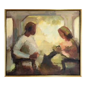 "Porch People" - Figurative Composition in Oil on Linen by Majel Logan