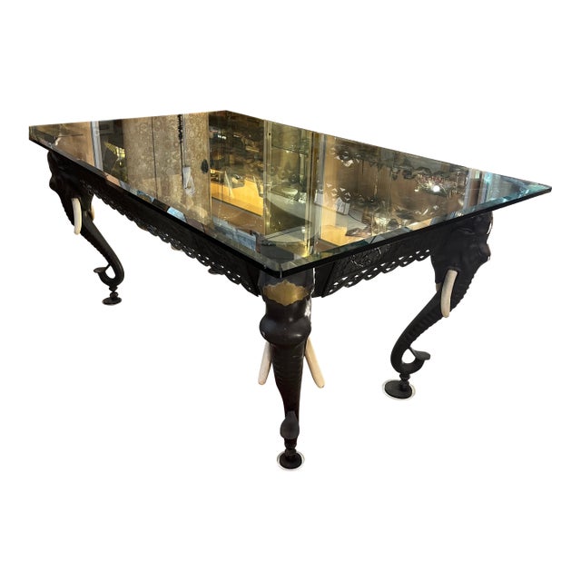 Early 20th Century Aesthetic Movement Iron Elephant Dining Table in the Style of c.g. Akam For Sale