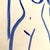 Contemporary Contemporary Gouache on Paper Drawing by Auker, Blue Nude #11 For Sale - Image 3 of 4