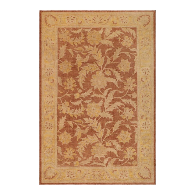 Bohemien Ziegler Brown Gold Hand-Knotted Wool Rug - 9'1'' X 11'8'' For Sale