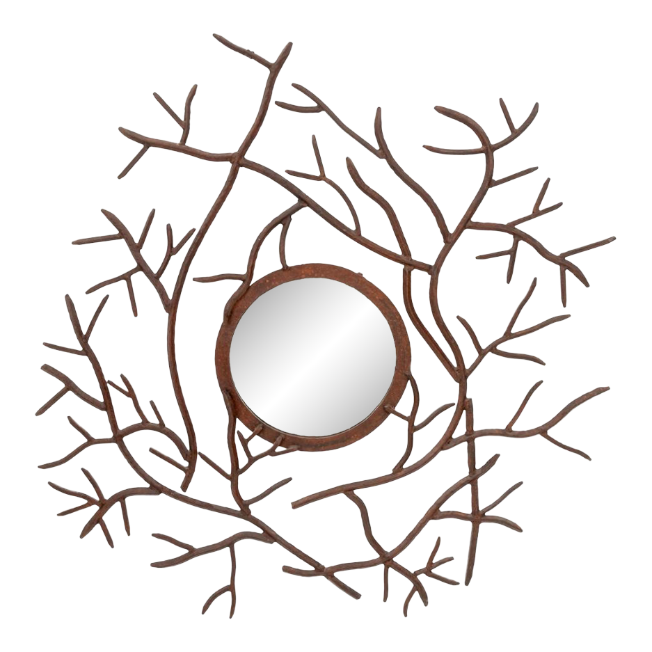 Herve Van Der Straeten Style Iron Branch Mirror | Chairish