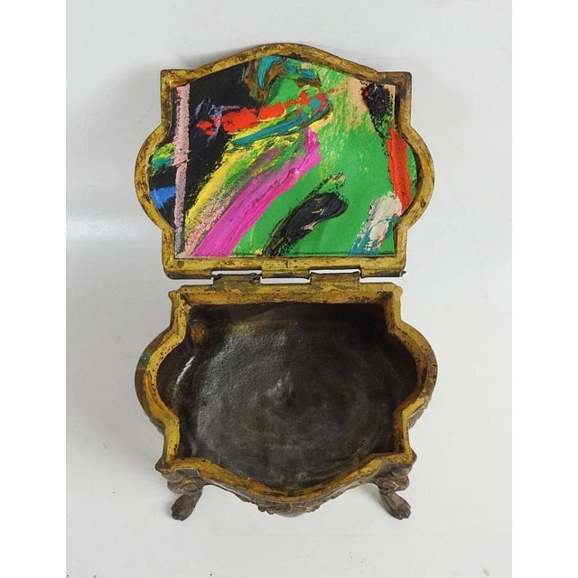 Antique Regency Style Gilt Brass Jewelry Box For Sale - Image 4 of 9