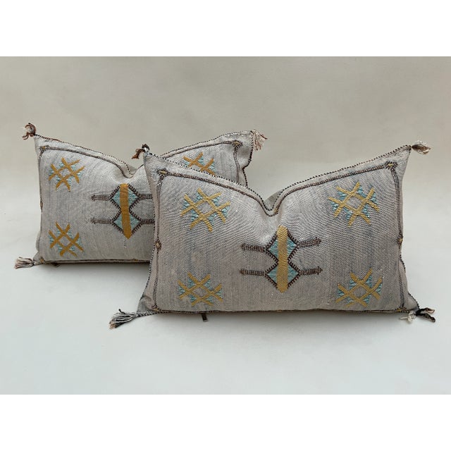 Textile Handmade Cactus Silk Pillow Covers - a Pair For Sale - Image 7 of 7