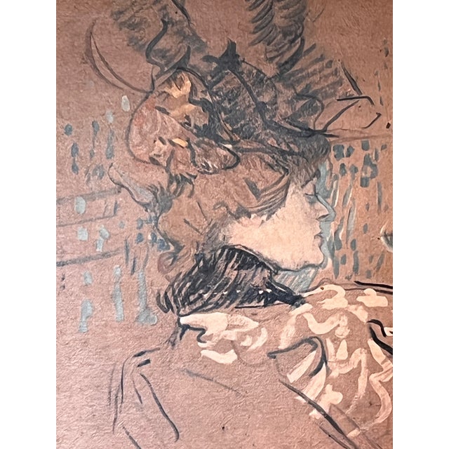 Presenting an exquisite original turn-of-the-century Belle Époque portrait. This striking mixed-media work—expertly...