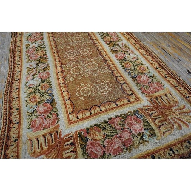 1750s Camel Classic Floral European Georgian English Axminster Carpet Wool Rug For Sale In New York - Image 6 of 10