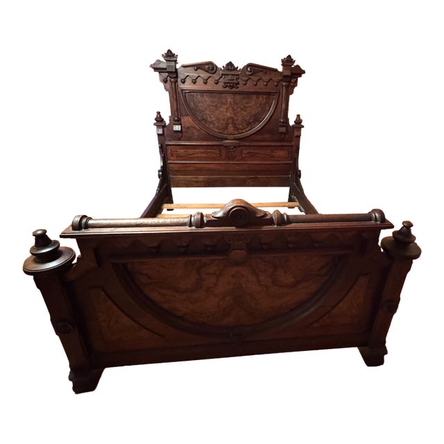 Late Victorian Renaissance Revival Walnut Bedroom Suite, C. 1890–1905 — 3 Pieces For Sale