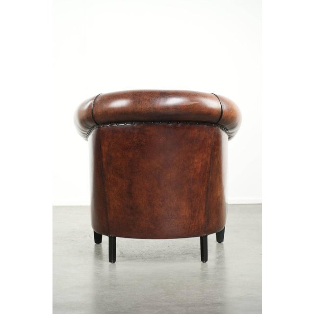 Vintage Sheepskin Club Armchair For Sale - Image 4 of 17