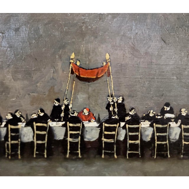 Nino Caffe - 41 Priests Celebrating a Cardinal -Oil Painting For Sale In Los Angeles - Image 6 of 10