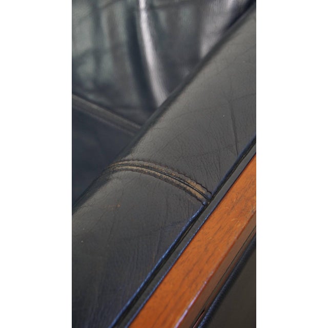 Art Deco Sofa in Woodwork and Dark Blue Cowhide from Schuitema For Sale - Image 12 of 18