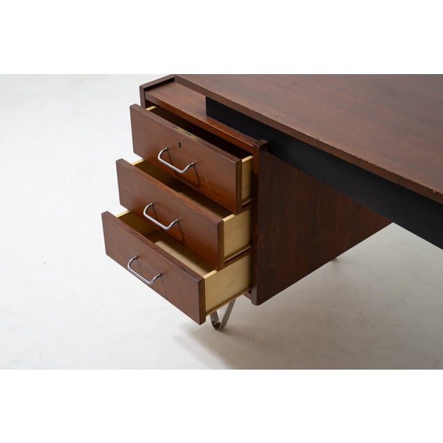 Minimalist Floating Hairpin Desk by Nijkerk, 1950s For Sale - Image 9 of 11