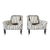 (2) Ralph Lauren Mayfair Tufted Chairs in Ebony and Ivory Silk For Sale