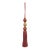 Satin Beaded Key Tassel in Red & Gold For Sale