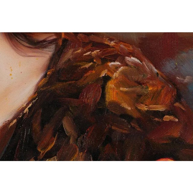 19th C. Oil Painting of Family Woman Mother and Child For Sale In Washington DC - Image 6 of 10