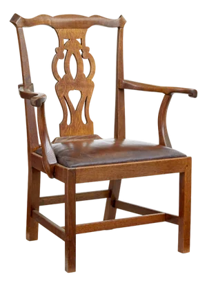 19th Century Shepherds Crook Oak Armchair, 1840s
