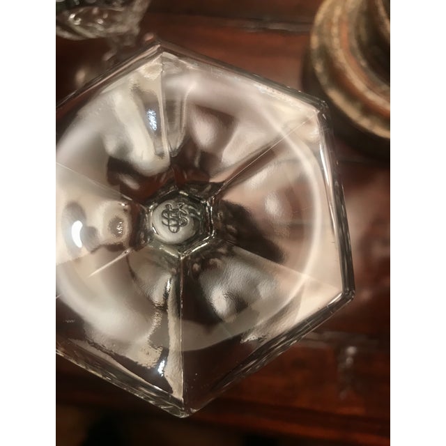 1912 Antique Us Glass Athenia Reverse 44 Pitcher, Vase & Wine Goblets - Set of 7 For Sale - Image 9 of 10