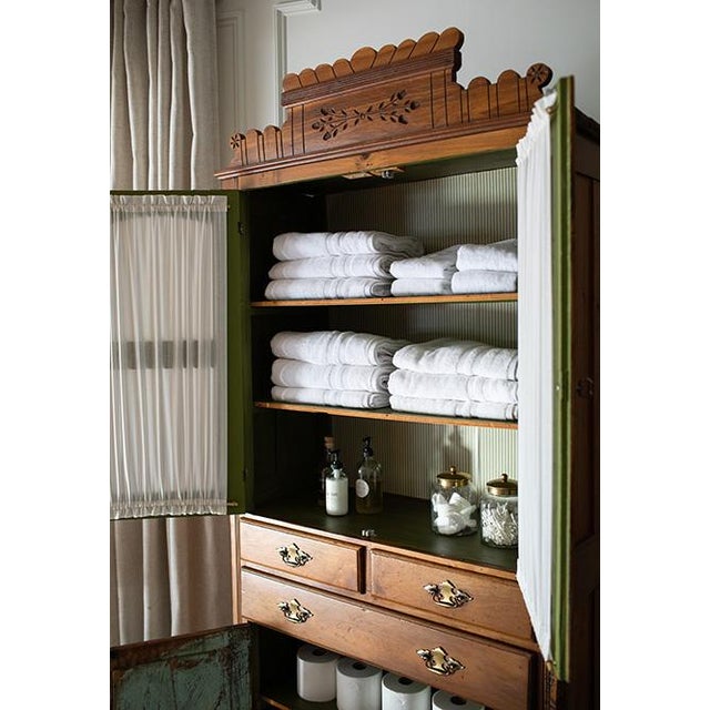 Antique Country Storage Cupboard or Linen Press For Sale In Minneapolis - Image 6 of 18