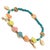 Coastal Sunshine Spirit Sea Charm Turquoise Beaded Anklet For Sale - Image 3 of 7