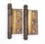 Pair of Vintage 2.5 X 2.5 In. Brass Plated Steel Cabinet Hinges For Sale - Image 4 of 4