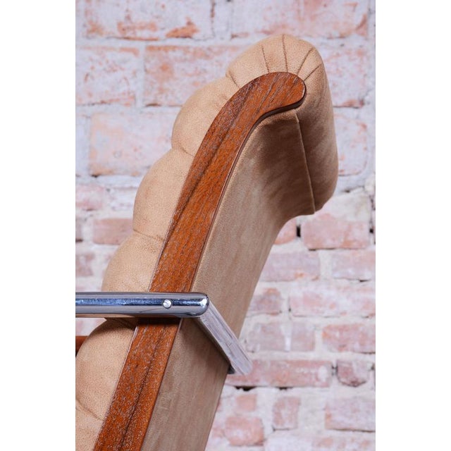 Bauhaus Armchair Model K32 in Beech and Chrome attributed to R. Slezak, Czech, 1930s For Sale - Image 9 of 13