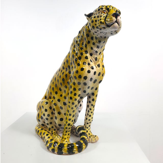 Italian Terracotta Leopard Statue, 1960s For Sale - Image 10 of 10