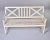 Wood Antique English Painted Wood Bench With Cross Accented Back For Sale - Image 7 of 12