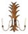 Large 1950s Spanish Gilt Metal Foliate Three-Arm Wall Sconce For Sale