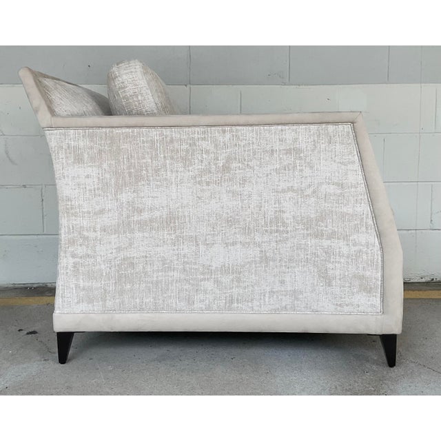 Modern Caracole Modern Chenille Burnout Limitless Club Chairs Pair For Sale - Image 3 of 8