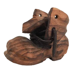 Small Vintage Duke Moore Folk Art Boot Wood Carving